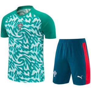 Mens Portugal Short Training Suit Green Pattern 2026-jerseyio