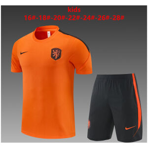 Kids Netherlands Short Training Suit Orange 2026-jerseyio