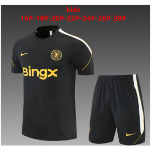 Kids Chelsea Short Training Suit Black 2026/27-jerseyio