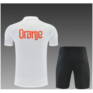 Kids Netherlands Short Training Suit White 2026-jerseyio
