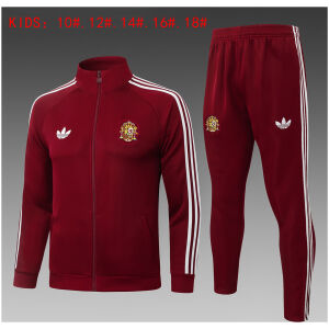 Kids Spain Jacket + Pants Training Suit Burgundy 2026-jerseyio Kids Spain Jacket + Pants Training Suit Burgundy 2026-jerseyio