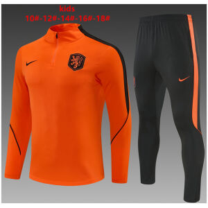 Kids Netherlands Training Suit Orange 2026-jerseyio