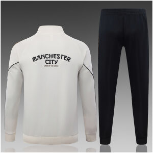 Kids Manchester City Jacket + Pants Training Suit Cream 2026/27-jerseyio