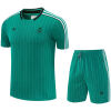 Mens Liverpool green short training suit 2025/26 top and shorts with white pinstripes