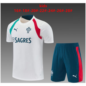 Kids Portugal Short Training Suit White 2026-jerseyio
