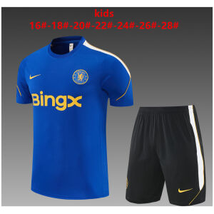 Kids Chelsea Short Training Suit Blue 2026/27-jerseyio