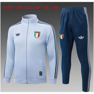 Kids Italy Light Blue Jacket + Pants Training Suit 2026 Kids Italy Light Blue Jacket + Pants Training Suit 2026