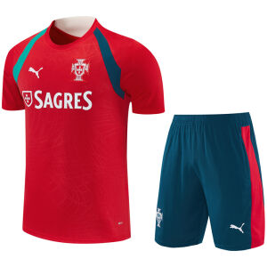 Mens Portugal Short Training Suit Red 2026-jerseyio