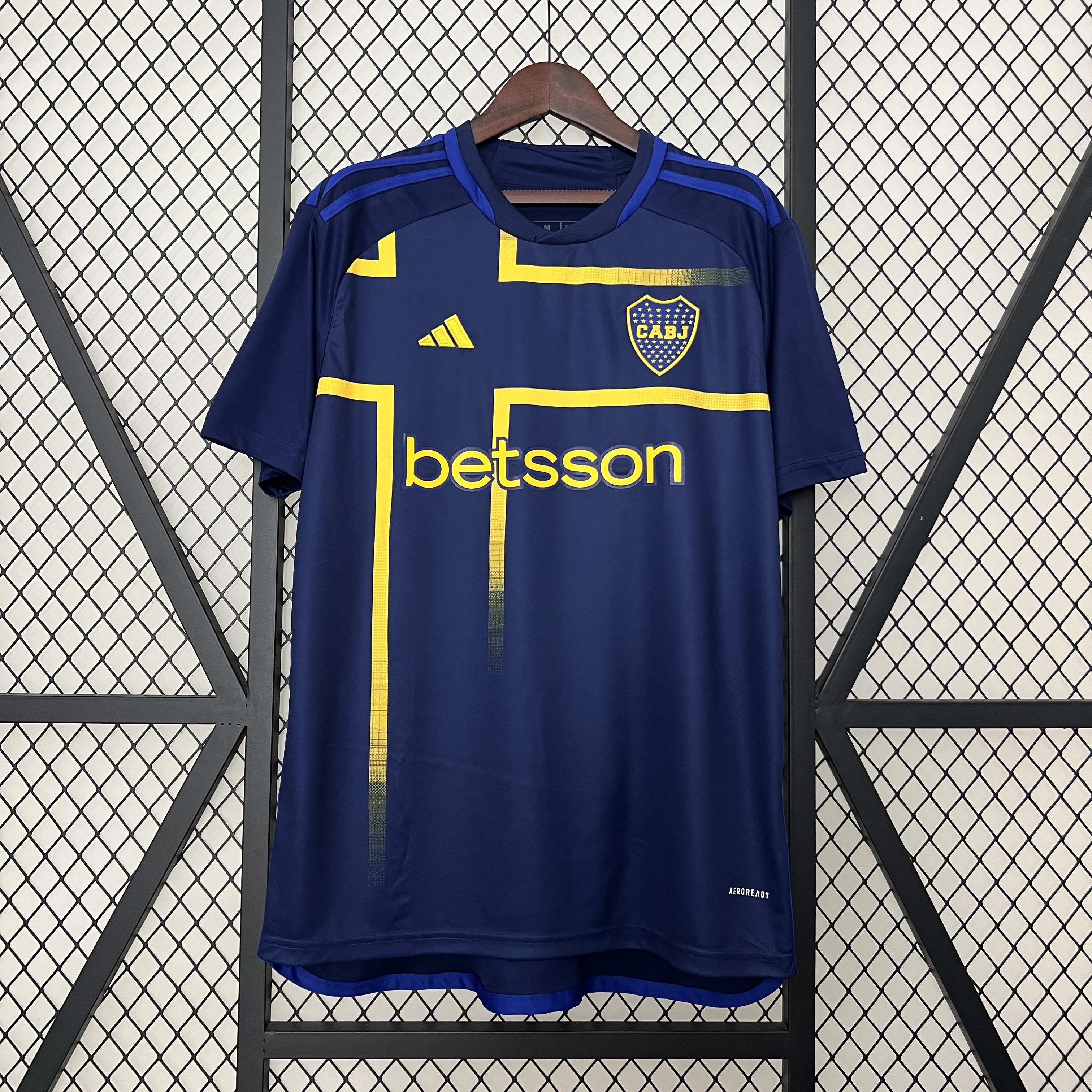 Mens Boca Juniors Third Jersey 2024/25 Mens Boca Juniors Third Jersey 2024/25 front view in navy with yellow cross