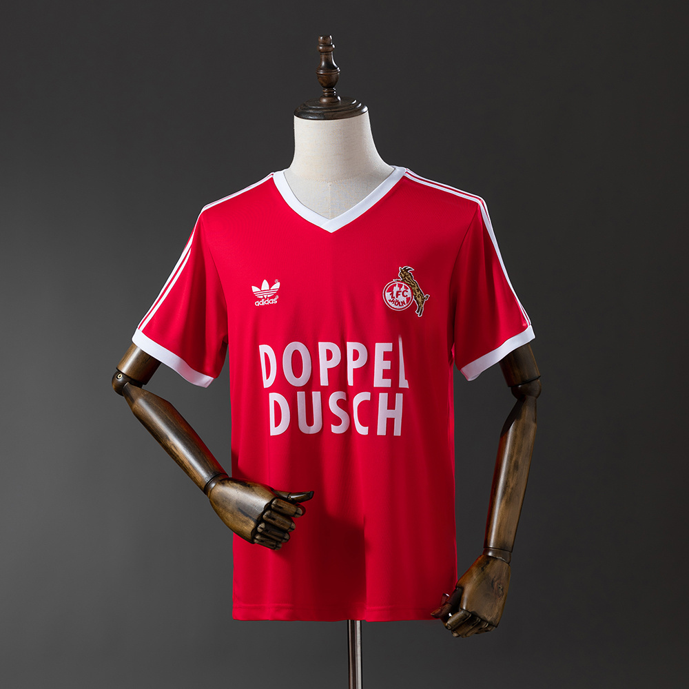 Mens FC Koln Retro Away Jersey 1984/85 Mens FC Koln Retro Away Jersey 1984/85 front view on display