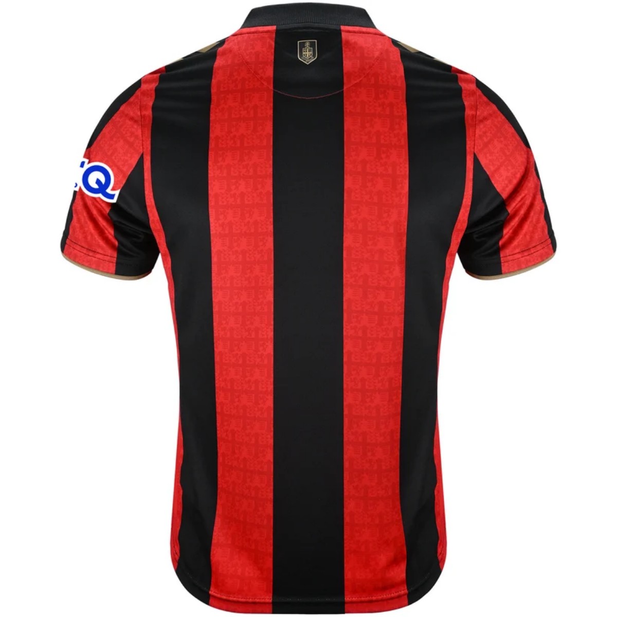 07e5300acdb5dadcfaa5126a1a747064.jpg Mens AFC Bournemouth Home Jersey 2026/27 red and black shirt back view with gold collar shield