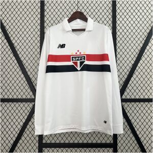 Mens Sao Paulo Long Sleeve Home Jersey 2024/25 front view on display