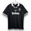 Mens Borussia Mönchengladbach 1996/97 black away retro shirt front view with white collar