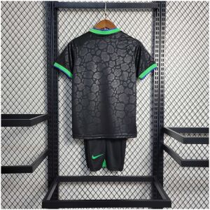Kids World Cup Brazil Leopard Black Kit 2022 back view detail