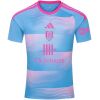 Mens Fulham Third Jersey 2026/27 sky blue and neon pink soundwave shirt front view