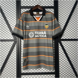 Mens Valencia game grey Retro Third Jersey 1999/00 Mens Valencia game grey Retro Third Jersey 1999/00 front view on display