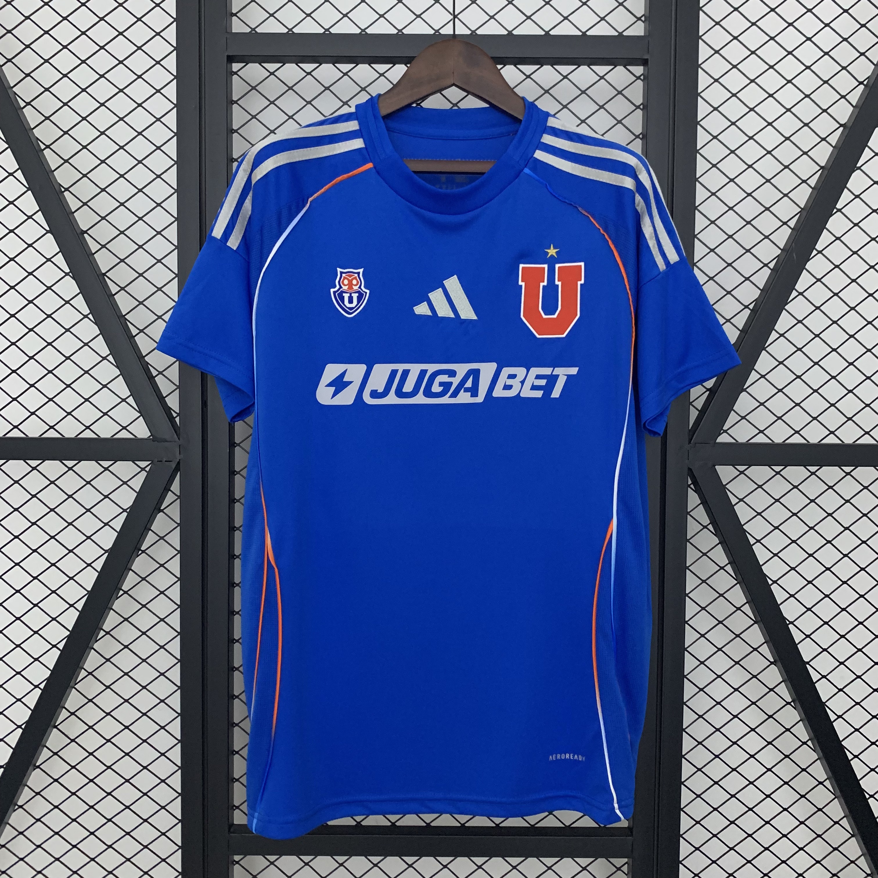 Mens Club Universidad de Chile blue Home Jersey 2025/26 Mens Club Universidad de Chile blue Home Jersey 2025/26 front view on display