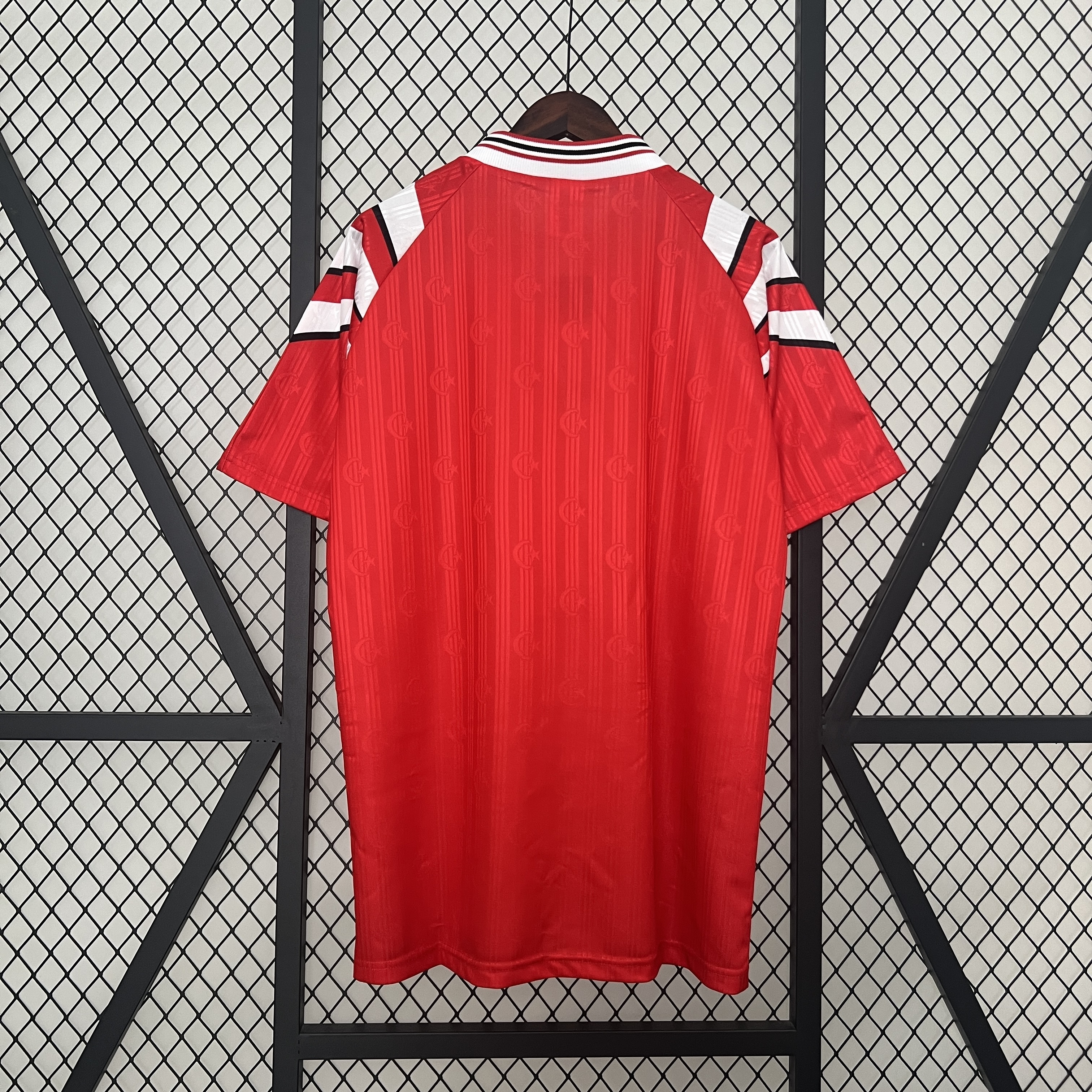 Mens Turkey Retro Home Jersey 1996 Mens Turkey Retro Home Jersey 1996 rear view showing authentic team styling