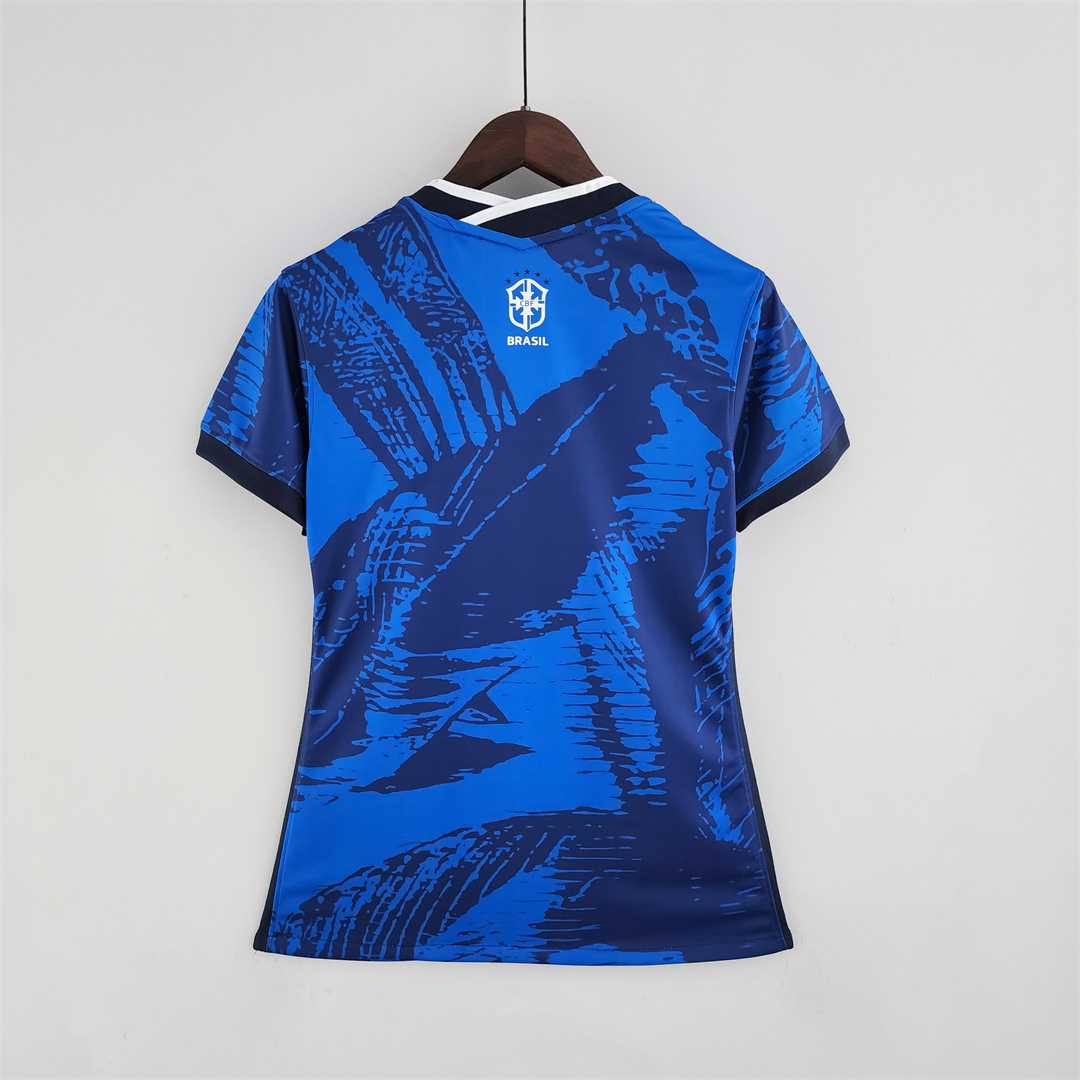 Womens World Cup Brazil Classic Blue Jersey 2022 Womens World Cup Brazil Classic Blue Jersey 2022 back view detail