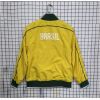 Mens Brazil World Cup Yellow Retro Windbreaker 2010 rear view showing authentic team styling