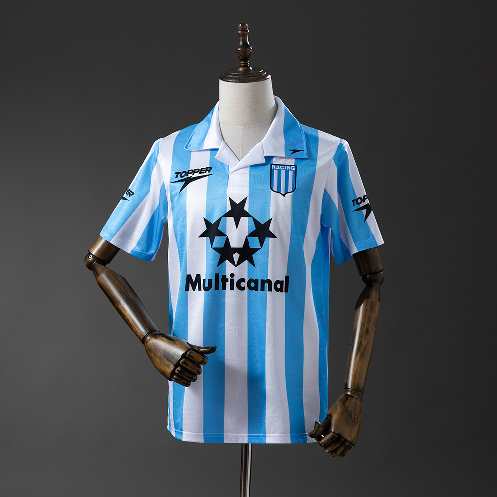Mens Racing Club de Avellaneda Retro Home Jersey 1997/98 Mens Racing Club de Avellaneda Retro Home Jersey 1997/98 front view with Multicanal sponsor
