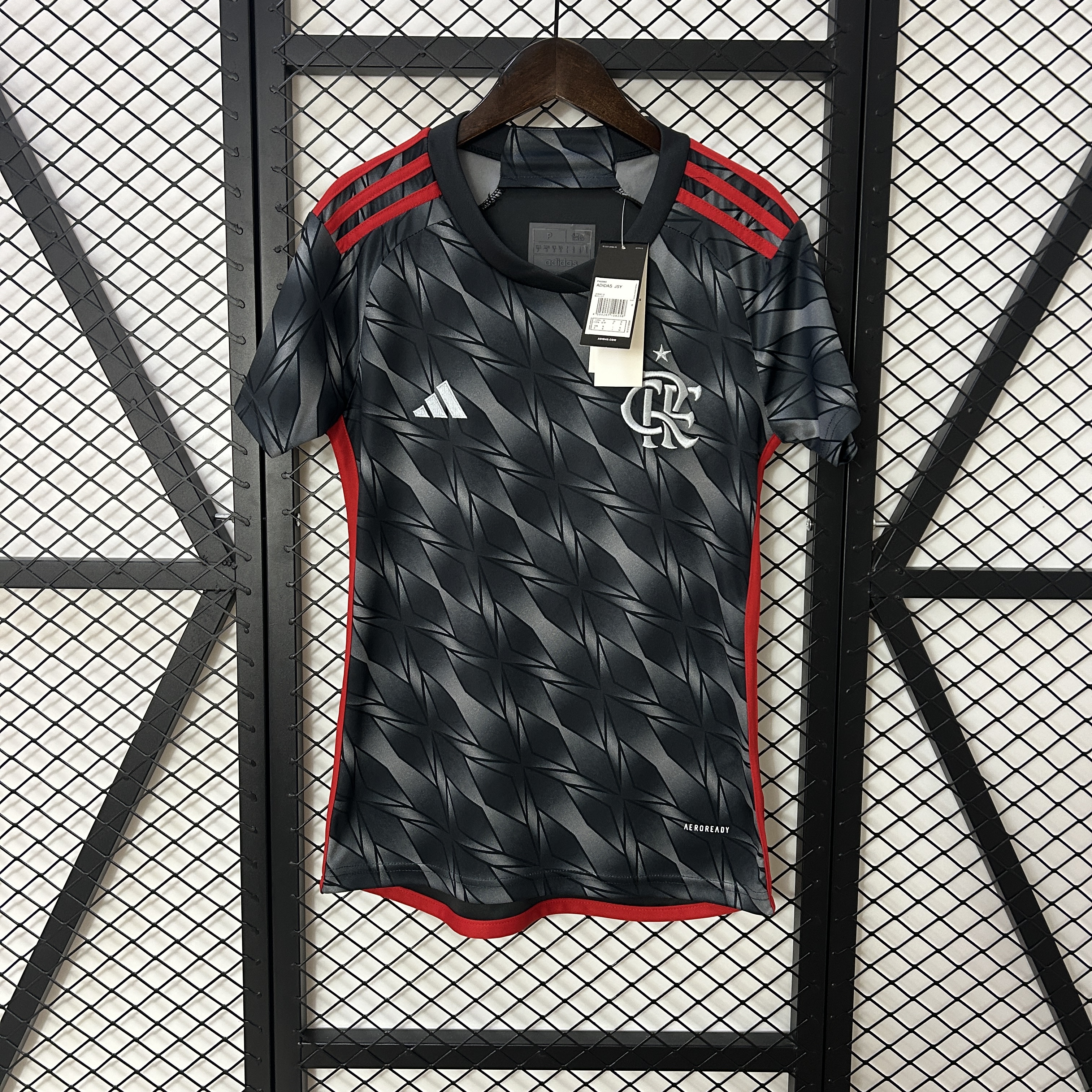 Womens Flamengo Third Jersey 2024/25 Womens Flamengo Third Jersey 2024/25 front view on display