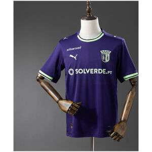 Mens Braga Third Jersey 2025/26 front view in deep purple and mint green