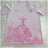 Mens Brazil Pink Jesus Edition Jersey 2025 flat view showing pink Christ the Redeemer illustration on white base