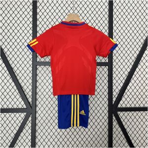 Kids World Cup Spain Retro Home Kit 2010 rear view of shirt and shorts