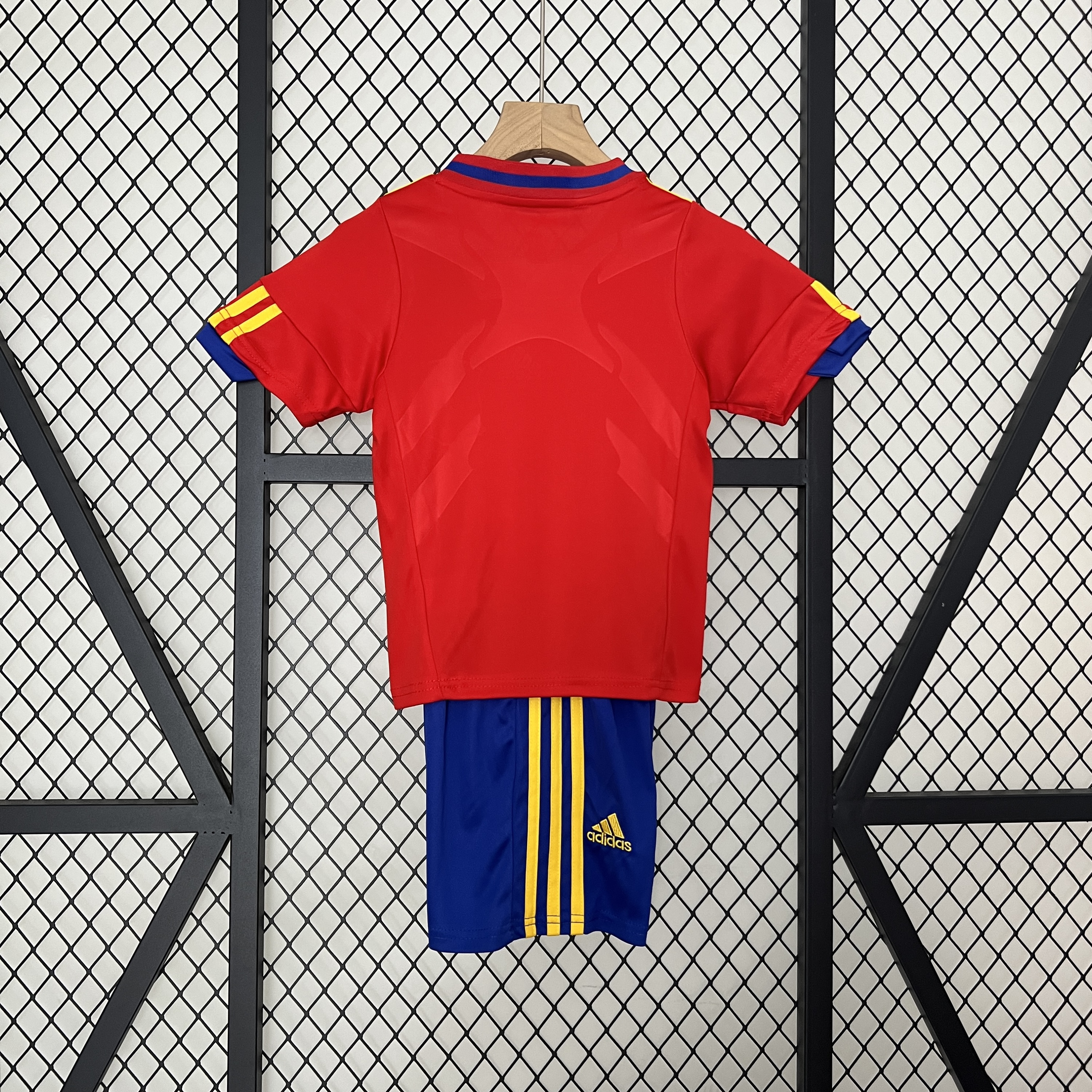 Kids World Cup Spain Retro Home Kit 2010 Kids World Cup Spain Retro Home Kit 2010 rear view of shirt and shorts