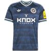 Mens Newcastle United Away Jersey 2026/27 denim blue castle pattern shirt front view