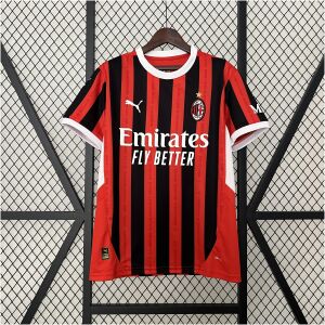 Mens AC Milan Home Jersey 2024/25 front view showing red and black stripes