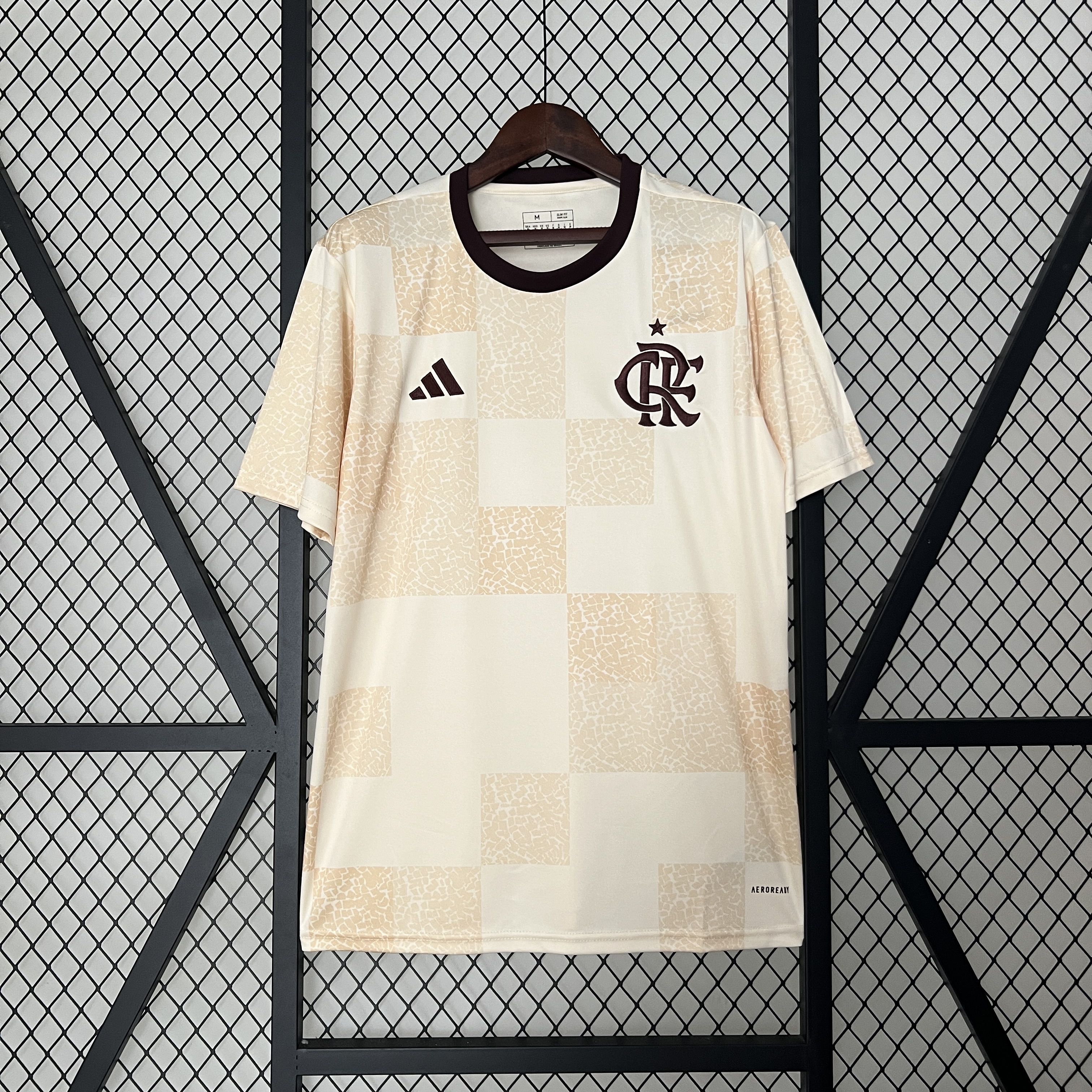 Mens Flamengo Pre-Match Suit 2024/25 Mens Flamengo Pre-Match Suit 2024/25 front view with checkerboard mosaic pattern