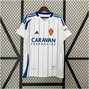 Mens Real Zaragoza Home Jersey 2024/25 Mens Real Zaragoza Home Jersey 2024/25 front view on display