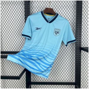 Mens Panama Away Jersey 2025/26 on hanger showing sky blue base and royal blue wave ripples