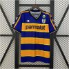 Mens Parma yellow Retro Home Jersey 2002/03 on hanger showing royal blue and golden yellow hoops