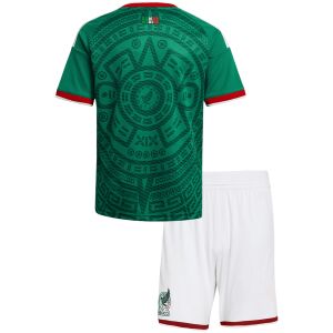 Kids Mexico World Cup Home Kit 2026 rear view of shirt and shorts
