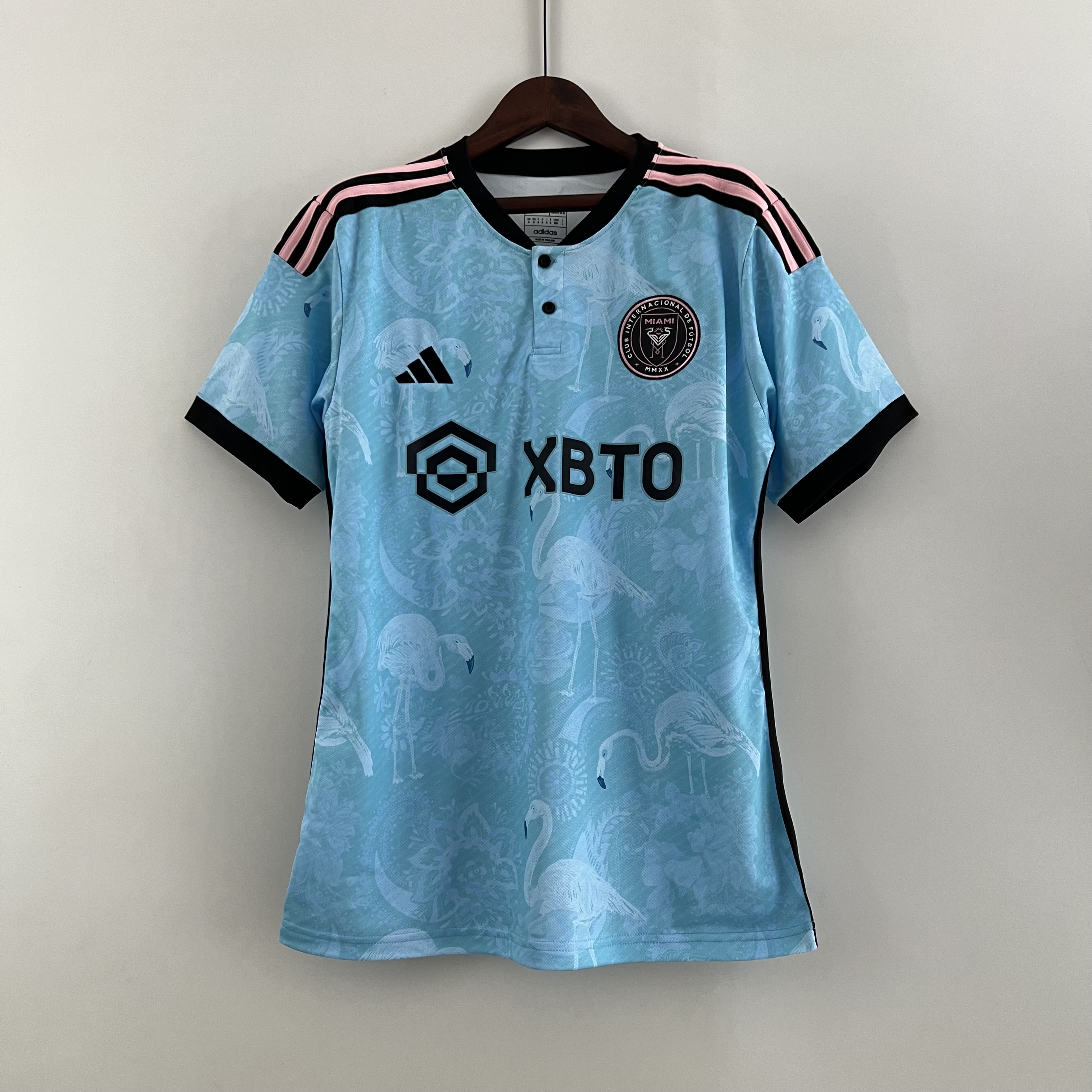Mens Inter Miami Joint Edition Blue Jersey 2023/24 Mens Inter Miami Joint Edition Blue Jersey 2023/24 front view in light blue