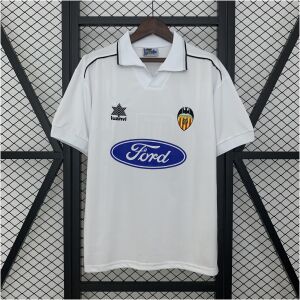 Mens Valencia white Retro Home Jersey 1996/97 Mens Valencia white Retro Home Jersey 1996/97 front view on display
