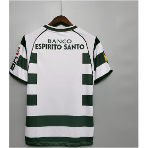Mens Sporting Lisbon Retro Home Jersey 2001/03 rear view showing matching team styling