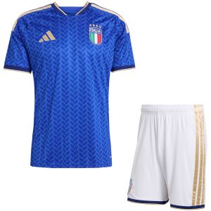 Mens Italy 2026 royal blue home shirt with chevron pattern front view