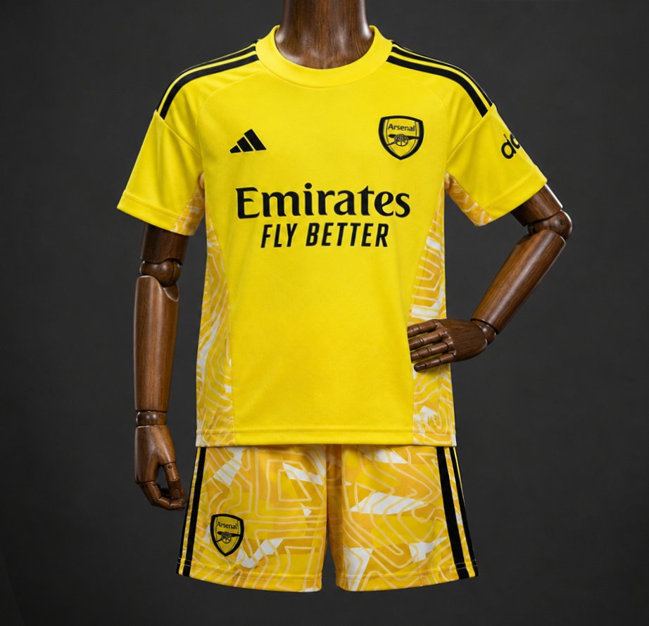 Kids Arsenal Goalkeeper Jersey Yellow White 2026/27 Kids Arsenal Goalkeeper Jersey Yellow White 2026/27