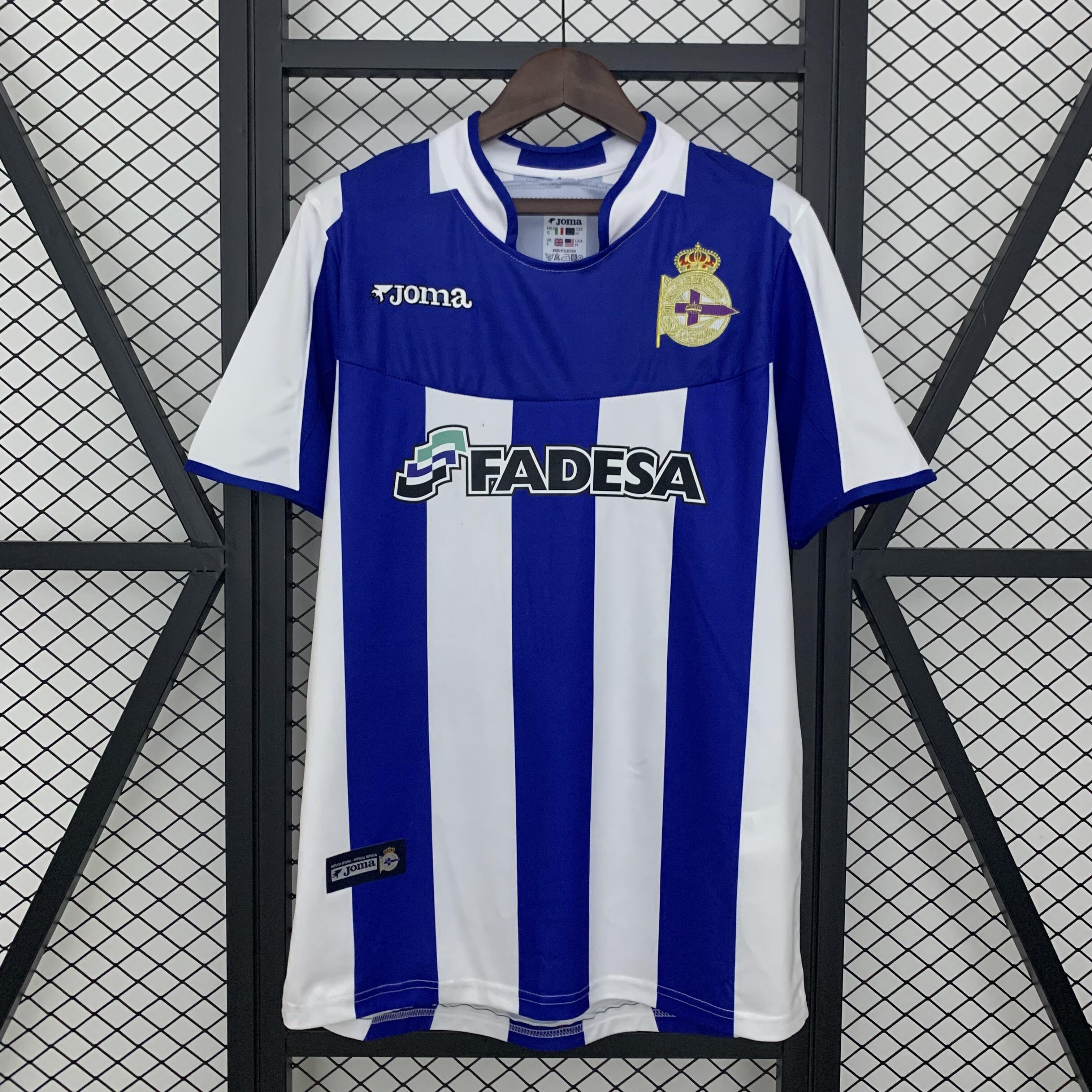 Mens Deportivo de La Coruna Retro Home Jersey 2003/04 Mens Deportivo de La Coruna Retro Home Jersey 2003/04 front view on display