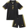 Kids black Mexico third kit with gold eagle crest front view