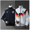 Mens Germany Trench Coat Reversible Blalck and Whtie Windbreaker 2025 displaying black and white reversible sides