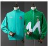 Mens Mexico Trench Coat Reversible Green and Blue Windbreaker 2025 showing aqua mint side and green wave side