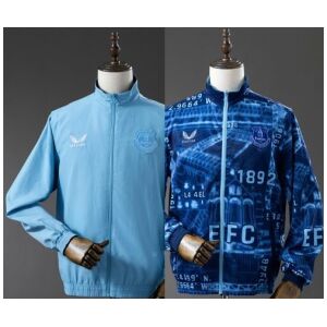 Mens Everton Trench Coat Reversible Blue Windbreaker 2025/26 back view detail