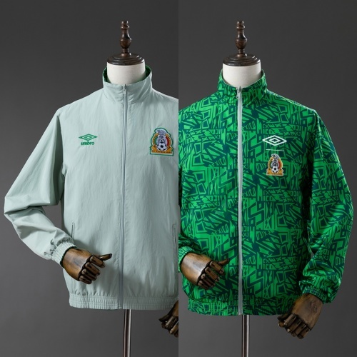 Mens Mexico Trench Coat Reversible Windbreaker 2025 Mens Mexico Trench Coat Reversible Windbreaker 2025 showing sage grey side and green geometric side