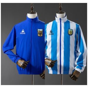 Mens Argentina Trench Coat Reversible Blue Windbreaker 2025 showing royal blue side and striped side