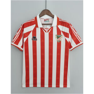 Mens Athletic Bilbao Retro Home Jersey 1995/97 Mens Athletic Bilbao Retro Home Jersey 1995/97 front view on display